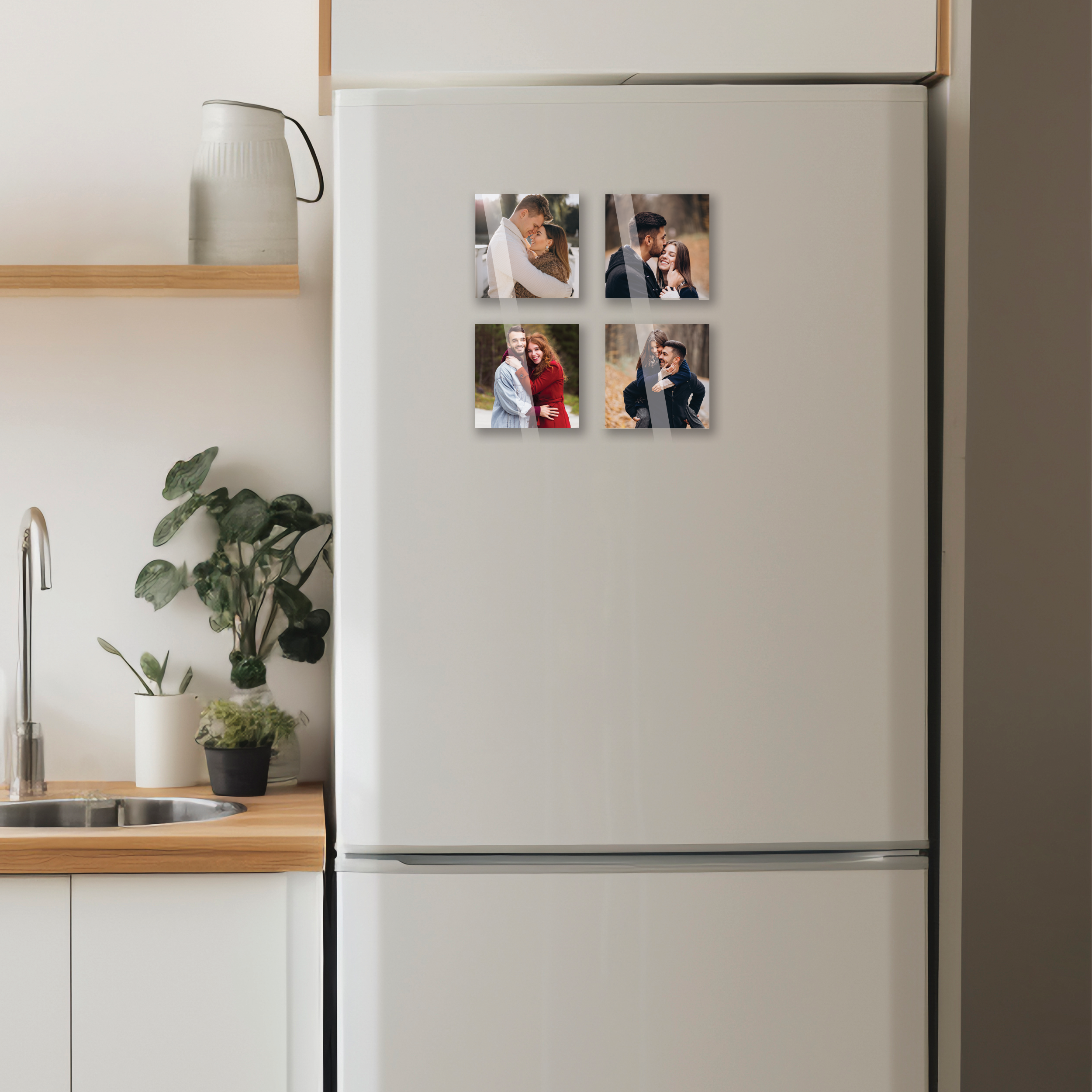 NestivaHome Personalized Fridge Magnets Set of 4 | Custom Photo Refrigerator Magnets | Stylish Magnetic Fridge Decoration Items | Strong Door Magnets for Fridge & Home Décor