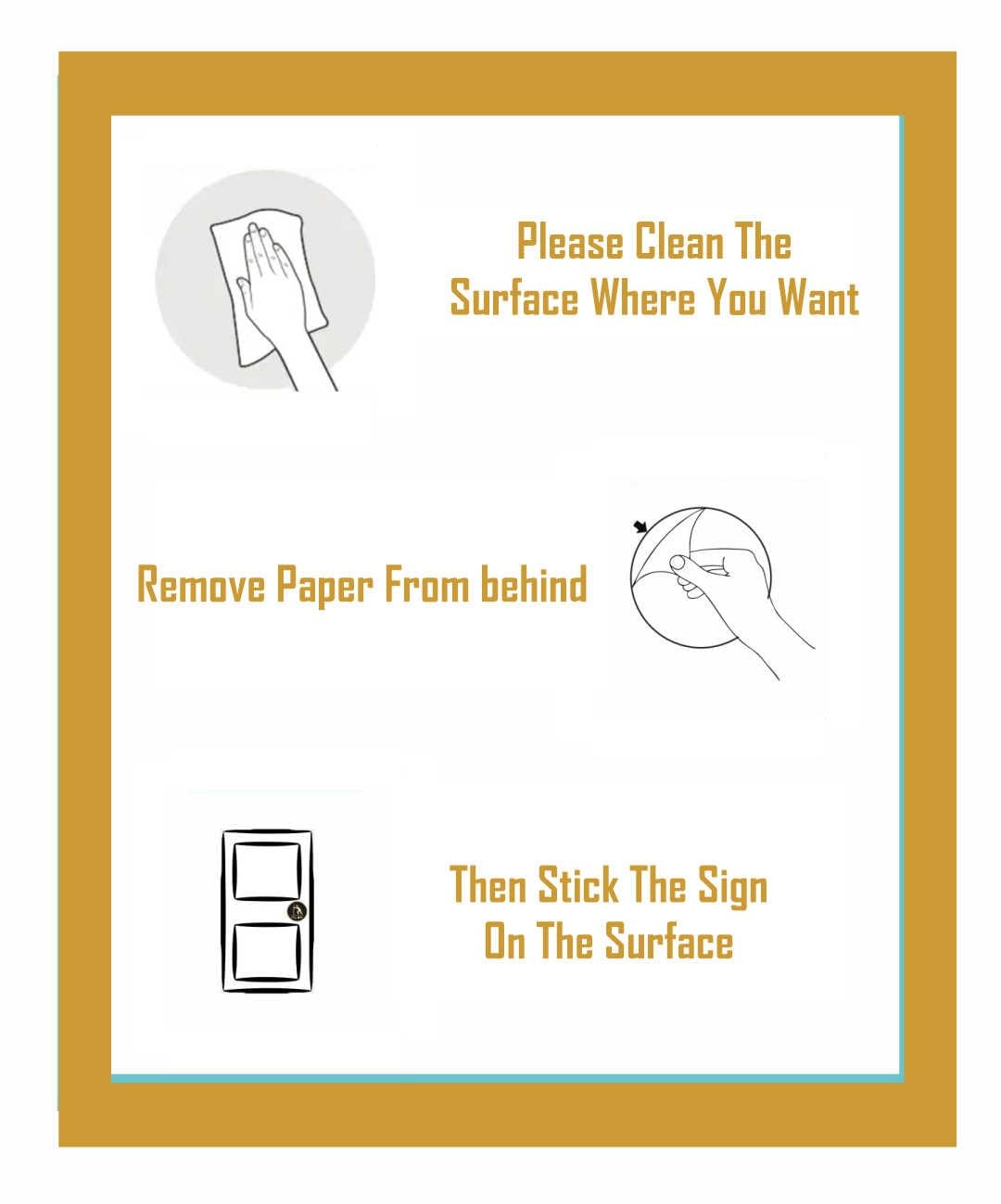 NestivaHome 7 x 3-Inch Round Self-Adhesive Door Sign: Pull/Push Black and Gold Acrylic Sticker for Cafes, Shops, Hospitals, Schools, Offices, Business Stores, Hotels, and Restaurants