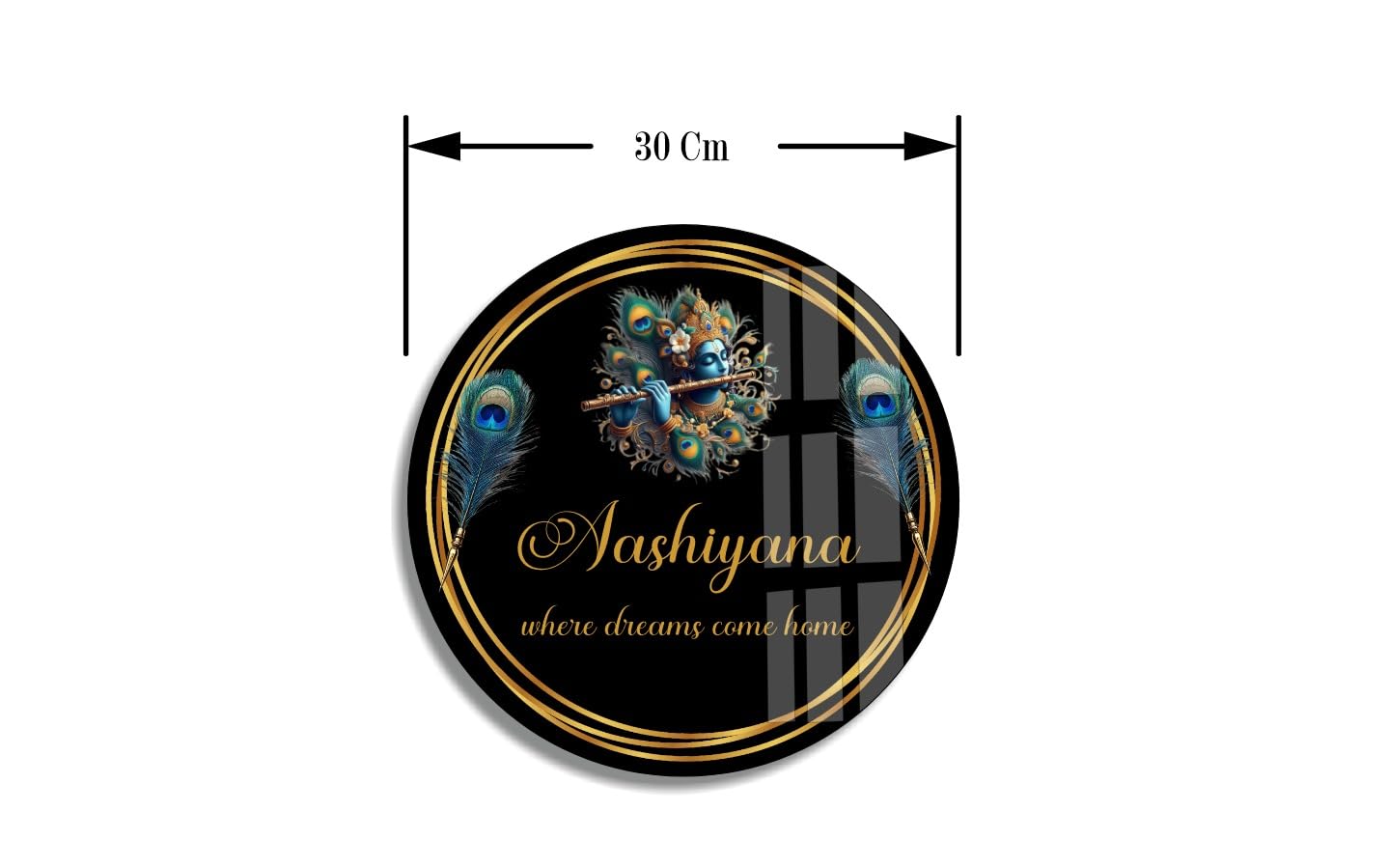 NestivaHome Name plate for home entrance | Home name plate | Door name plates | Name Plate For Office | Customized name plate for home | Black Acrylic | Perfect for Gifts| 30 * 30 cm