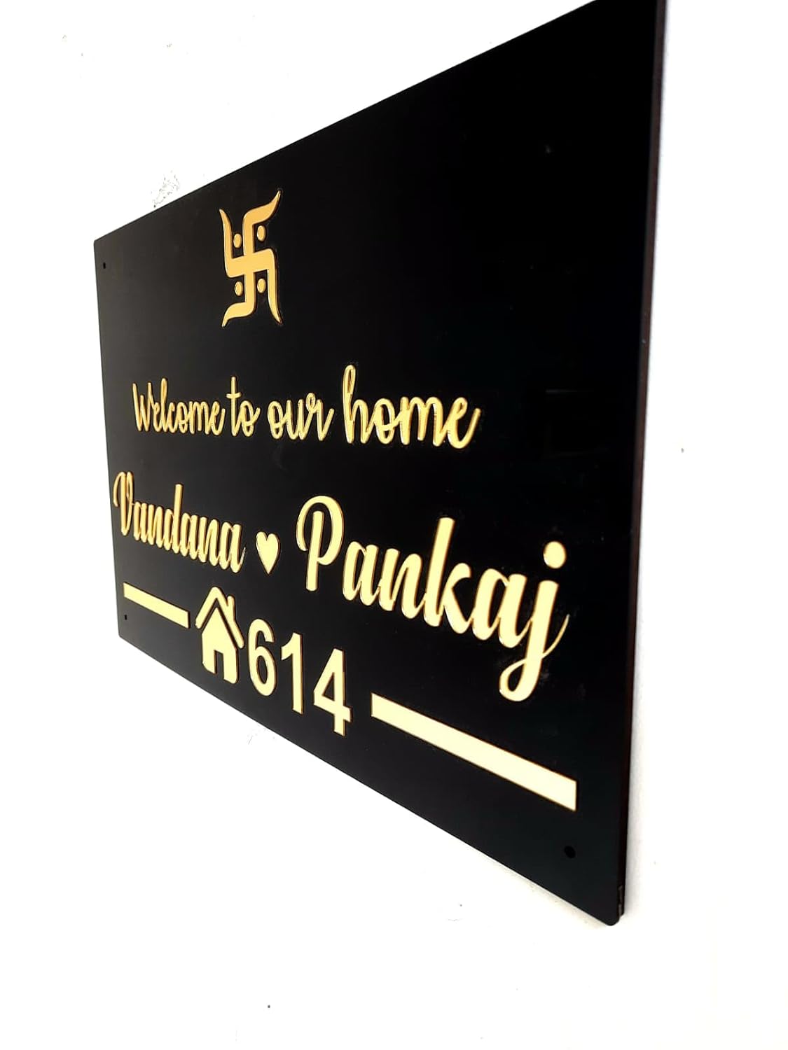 NestivaHome  Personalized Door Name Plate for Home Entrance - 12 x 9 inches Wooden Ideal for Home, Office, and Outdoor Entrances - Perfect as a Gift