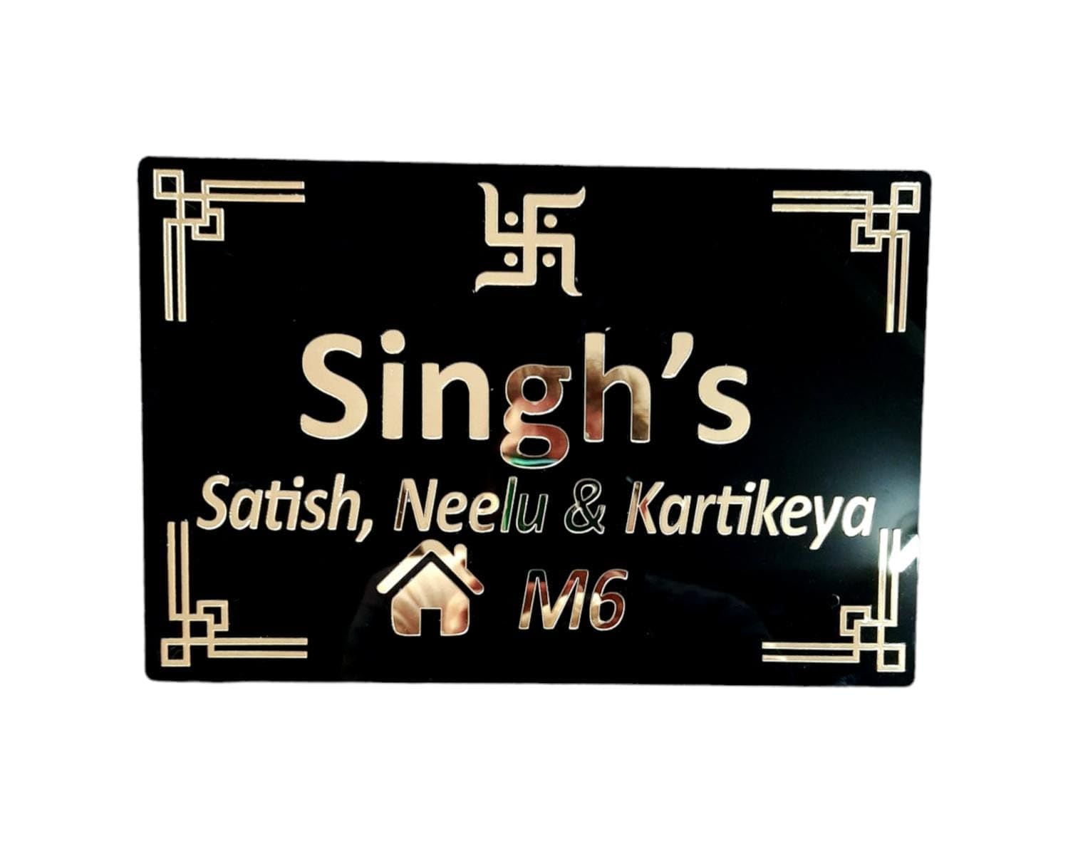 Nestivahome Customized Self Adhesive Name Plate | Black Engraving Sheet With Font Plate color Options | Name Plate For Home, Office & Outdoor Entrance 12...