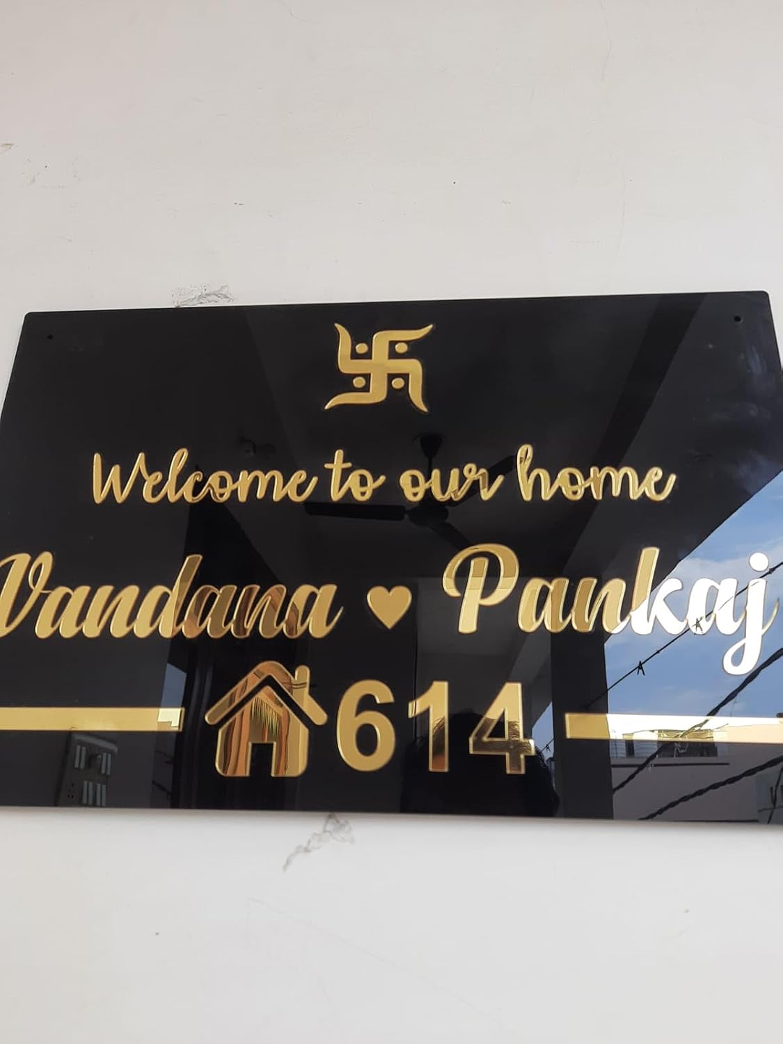 NestivaHome  Personalized Door Name Plate for Home Entrance - 12 x 9 inches Wooden Ideal for Home, Office, and Outdoor Entrances - Perfect as a Gift