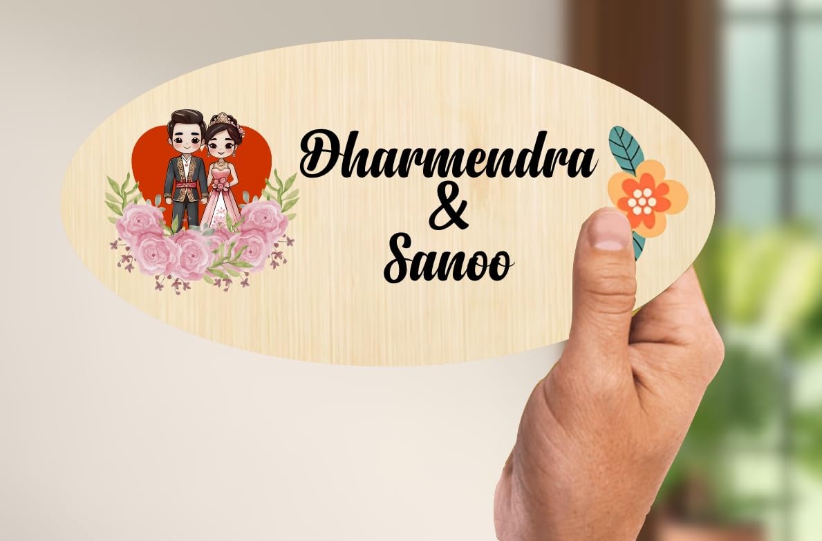 Wooden Customized Name Plate Hanging for Home/Office/Shop Entrance Door Decoration |Perfect for Gift (Size, 30 * 15 cm)