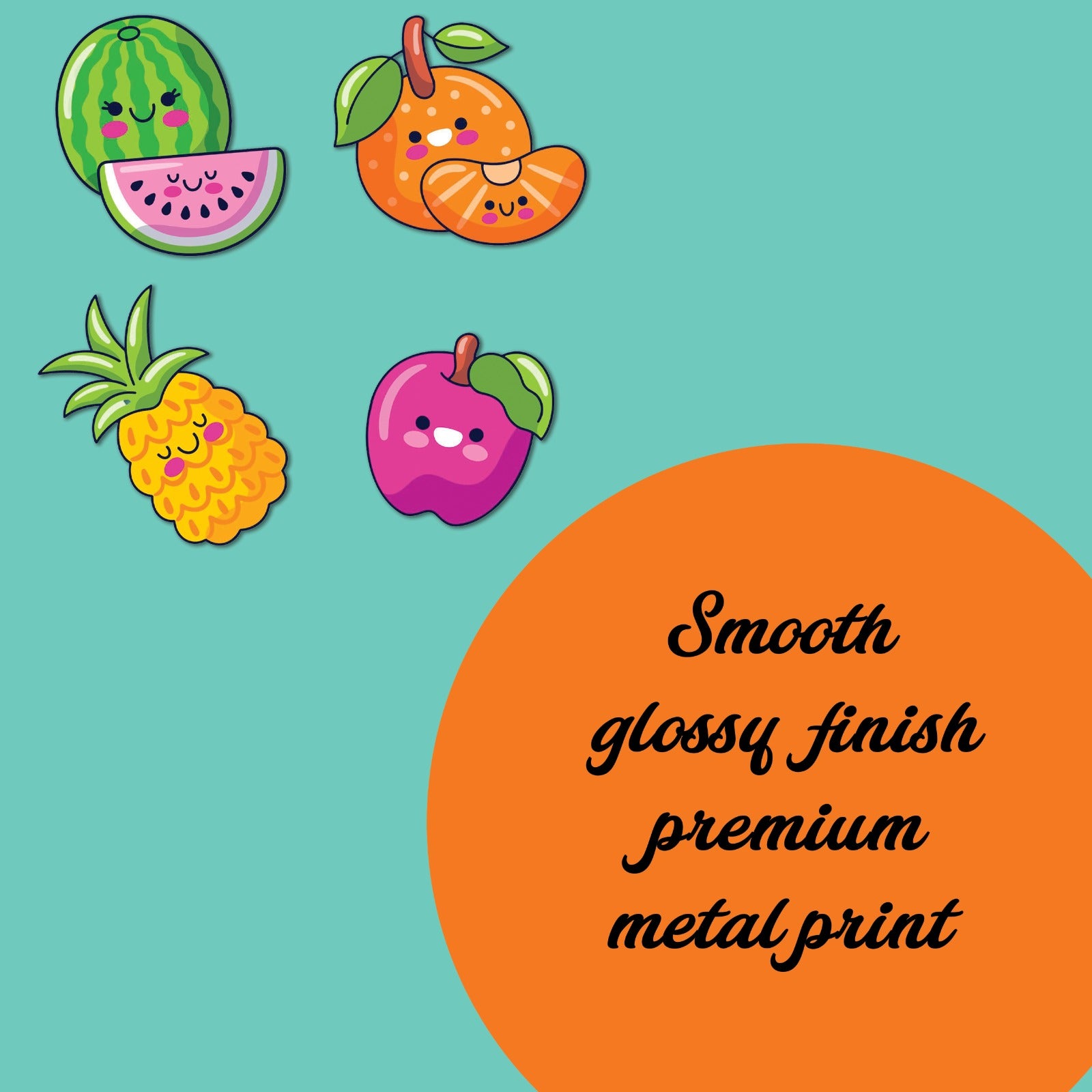 NestivaHome Cute Cartoon Fruit Fridge Magnets Set | 3x3 Inch Premium Glossy Metal Refrigerator Magnets | Strong Magnetic Base for Fridge Door, Kitchen Decor, Photo & Stylish Fridge Decoration Items